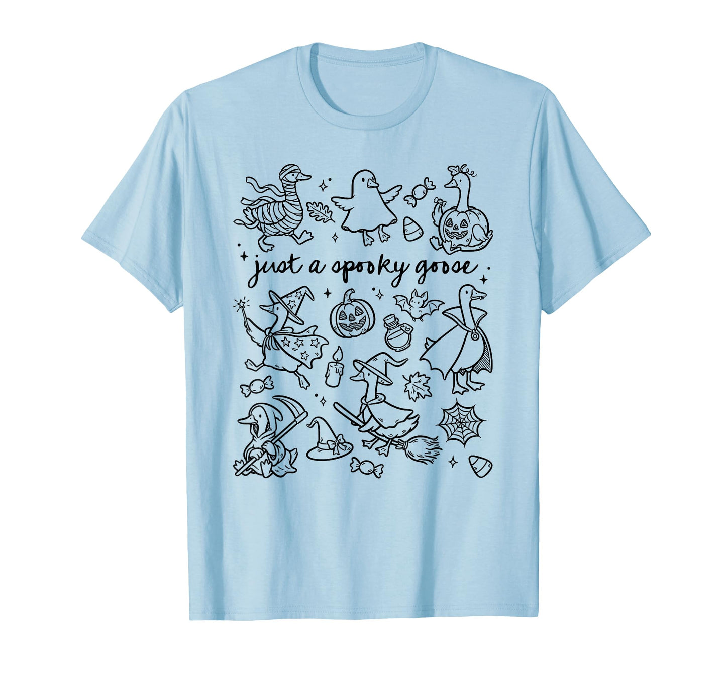 Just A Spooky Goose Halloween Silly Goose Funny Halloween T-Shirt