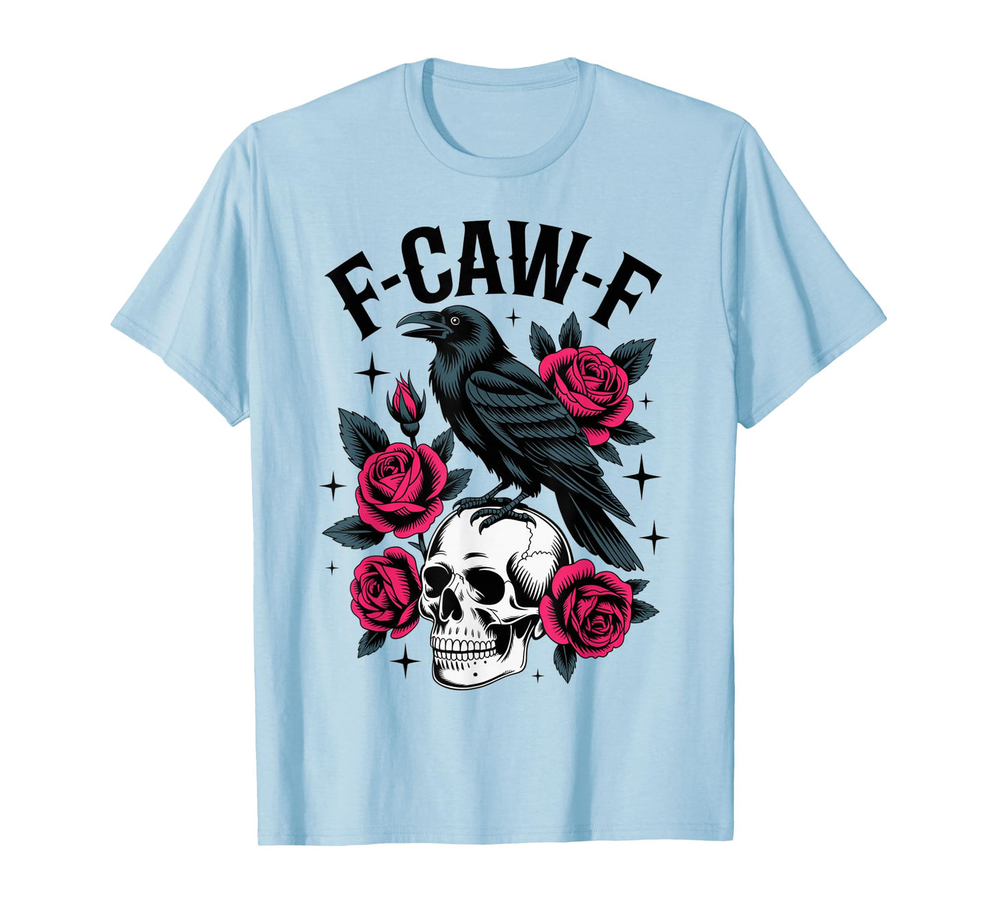 Black Crow F-Caw-F Funny Gothic Bird Moon Adult Humor T-Shirt