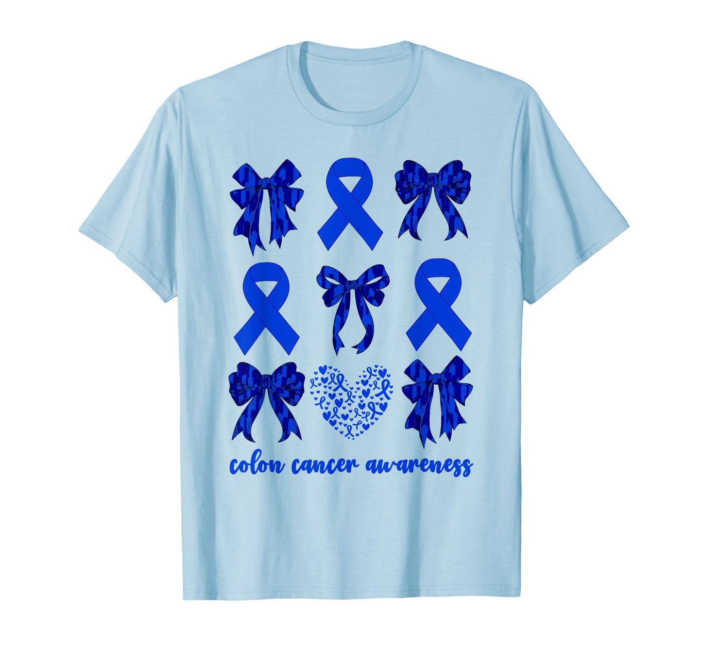 Colon Cancer Awareness Month For Women Colorectal Cancer Bow T-Shirt