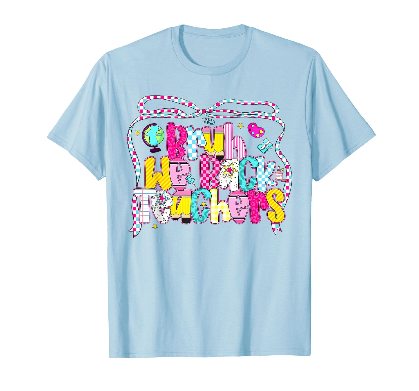 Bruh We Back Teachers Coquette Bow Back To School Teacher T-Shirt