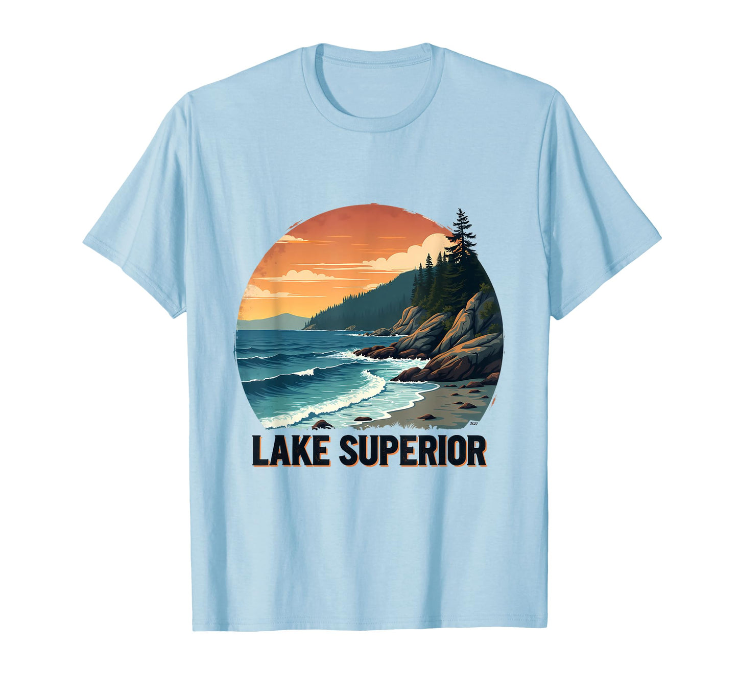 Lake Superior Scenic Nature Artwork T-Shirt