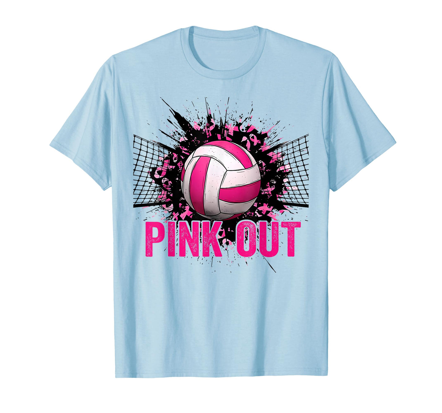 Volleyball Game Day Pink Out Breast Cancer Awareness Women T-Shirt