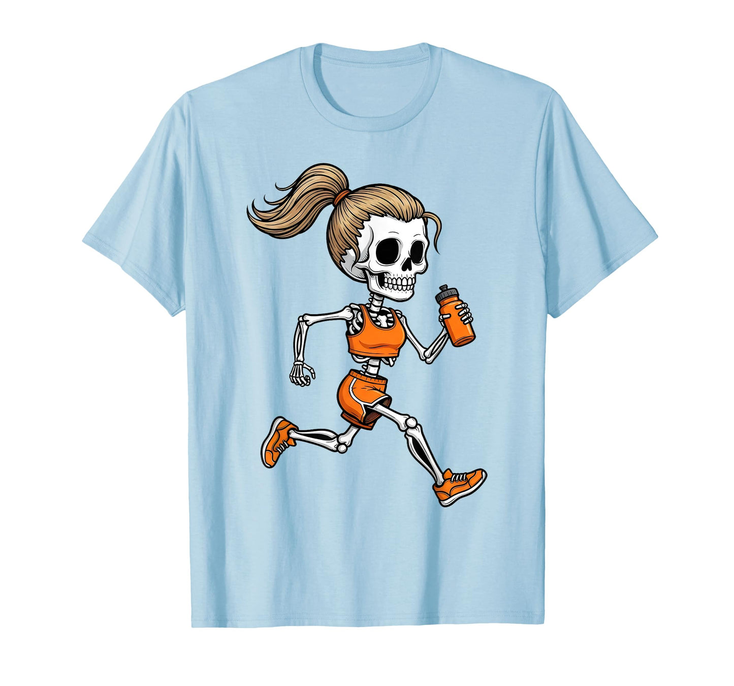 Running Skeleton Halloween Costume Spooky Runner Women Men T-Shirt