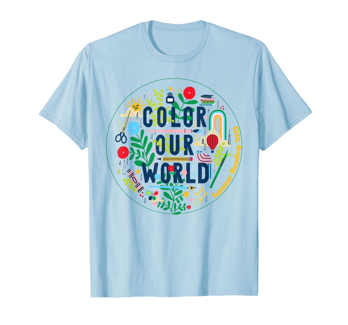 Color Our World Summer Reading 2025 Boho Wildflower Book T-Shirt
