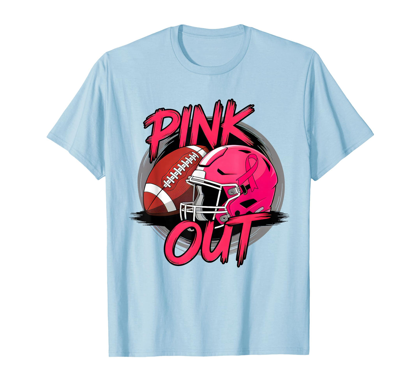 Pink Out Football Breast Cancer Awareness Pink Warrior T-Shirt