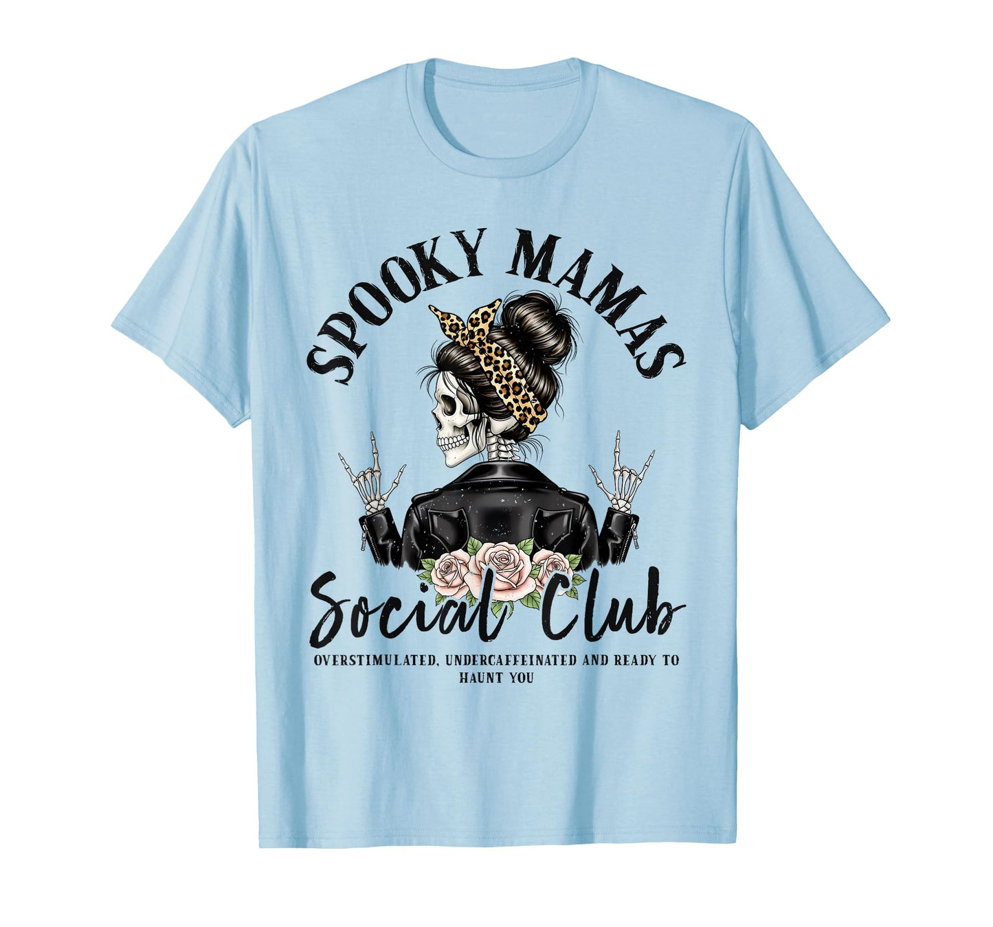 Spooky Mamas Social Club Halloween Vibe Skeleton Women Funny T-Shirt
