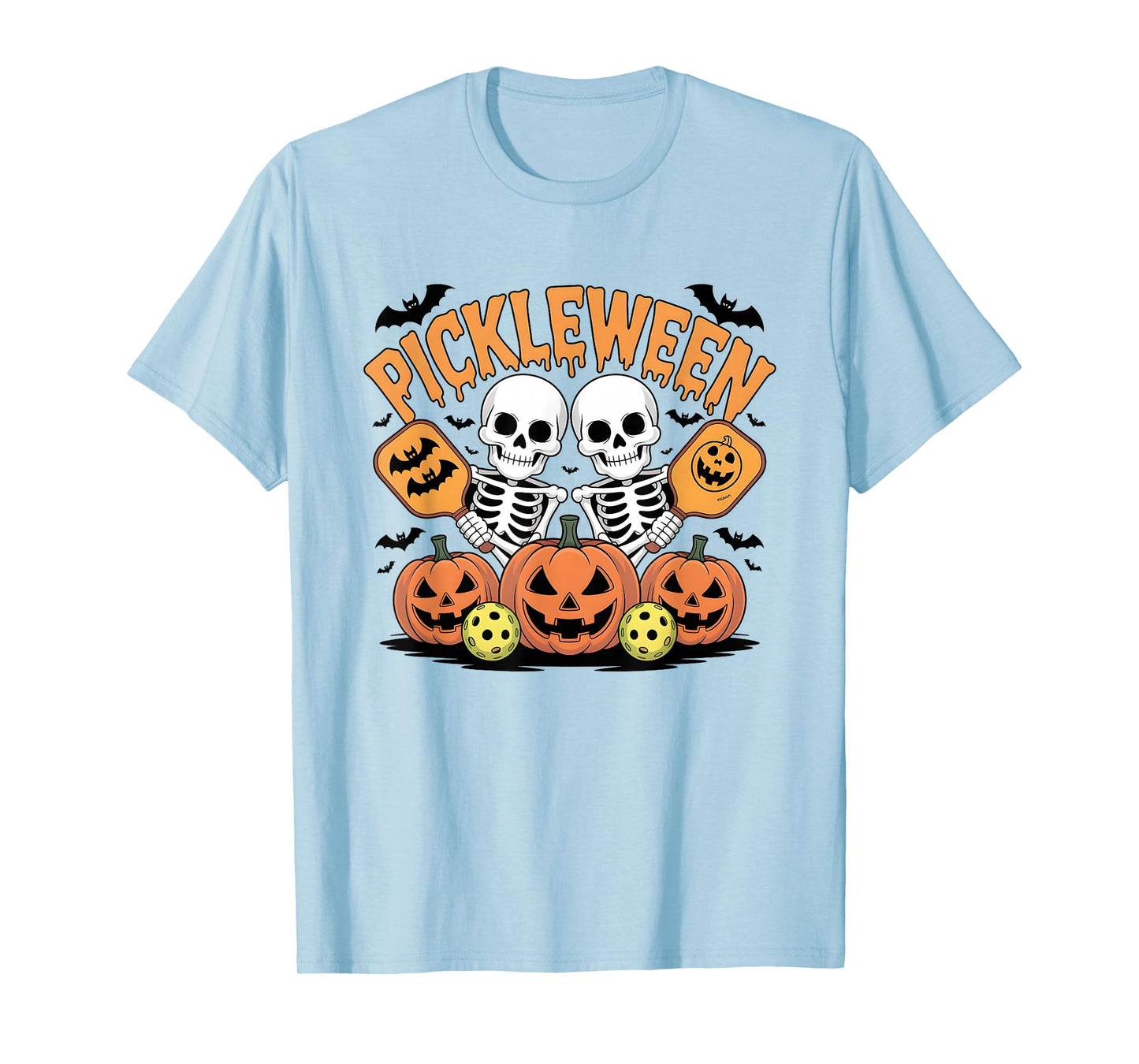 Halloween Pickleball Pumpkin Paddle Ghostly Serve T-Shirt