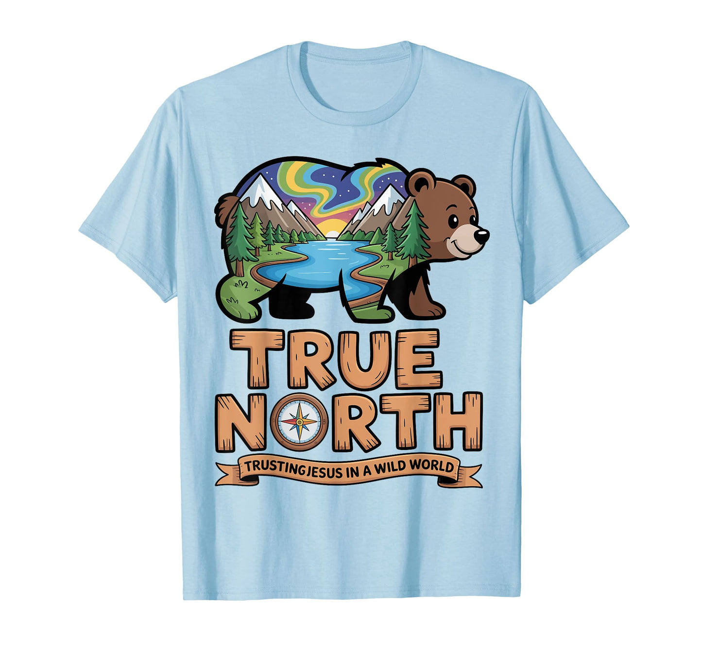 True-North VBS Bear Nature Trusting Jesus Christian Kids T-Shirt