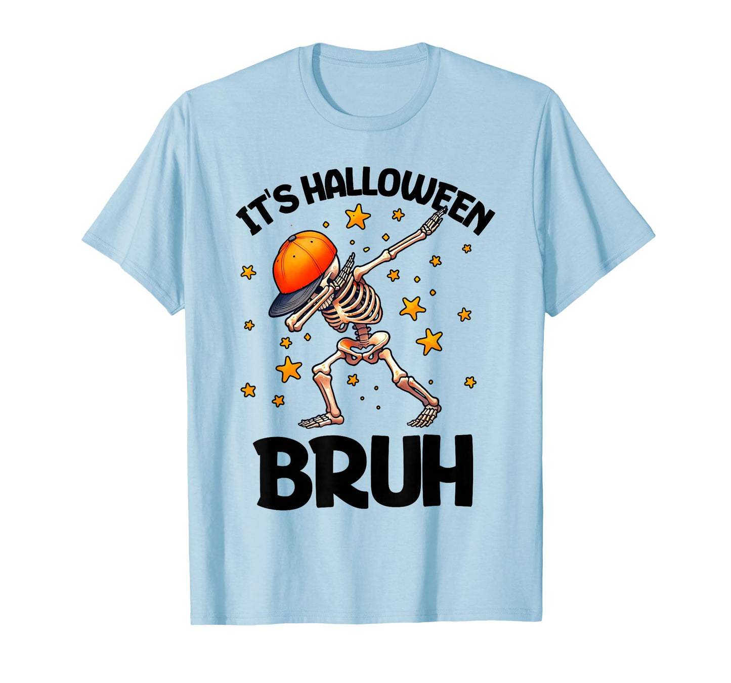 Bruh Halloween Boys Kids Halloween Skeleton T-Shirt