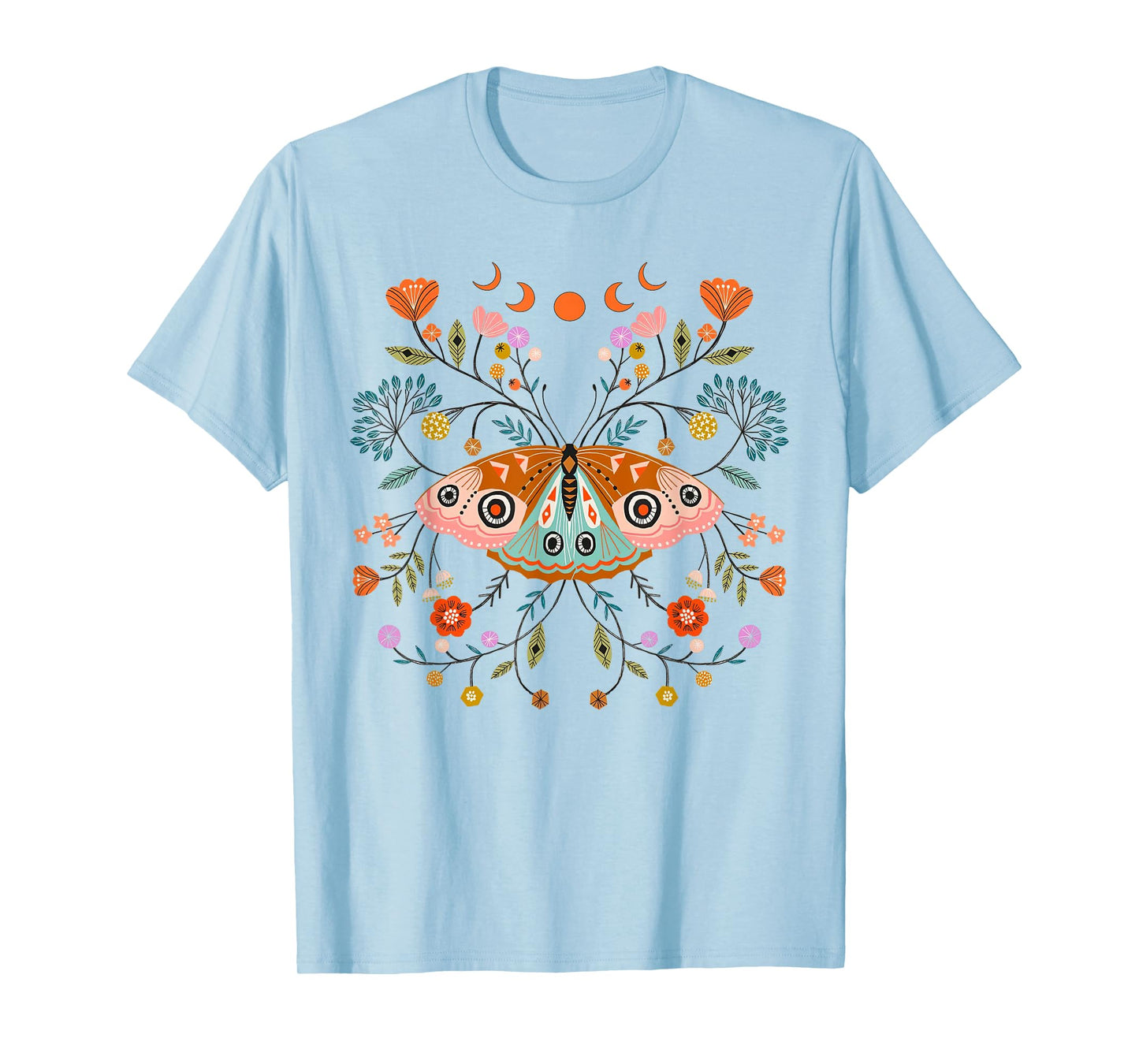 Mystical Butterfly Scandinavian Folk Art Botanical Tee T-Shirt