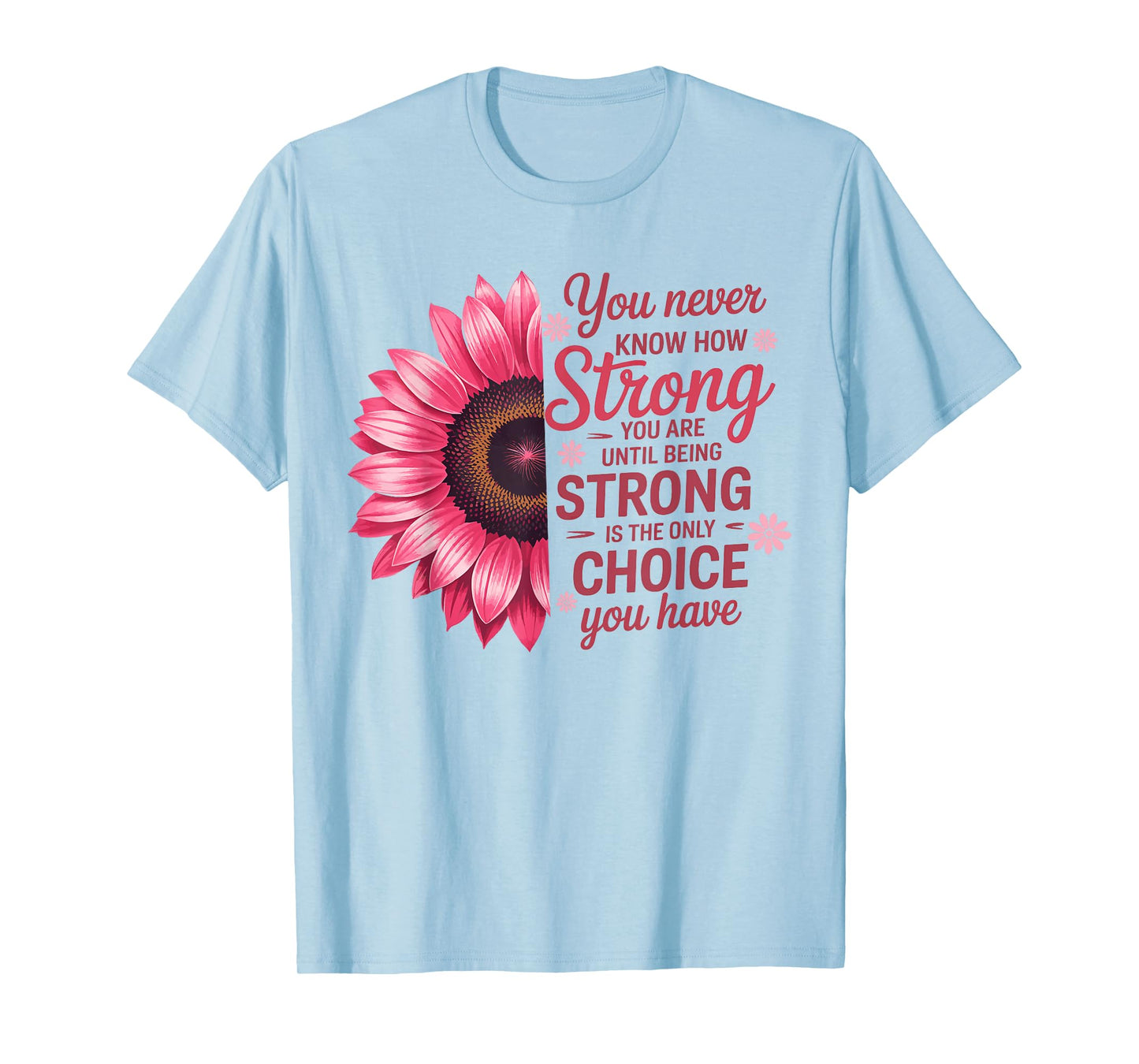 Breast Cancer Pink Ribbon Sunflower October Awareness Month T-Shirt