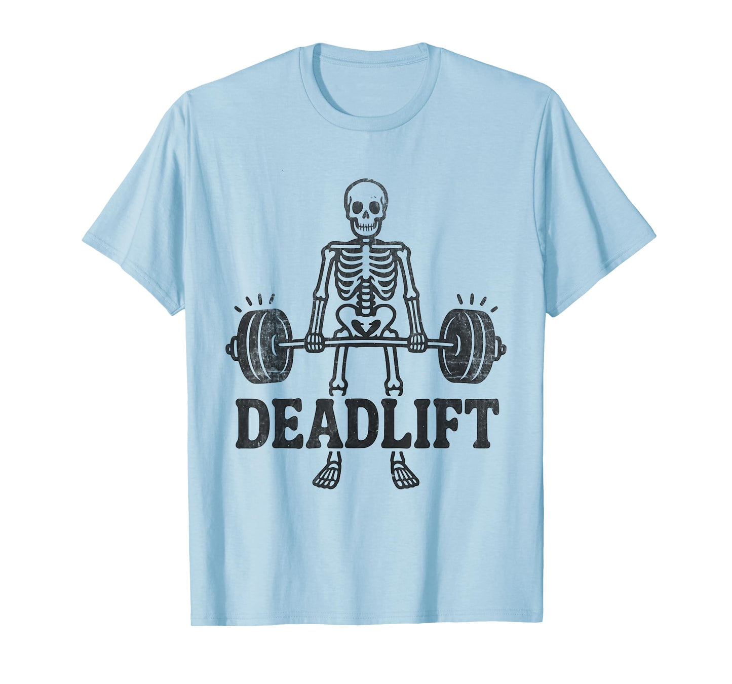 Skeleton Deadlift Halloween Funny Fitness Gym Weightlifting T-Shirt