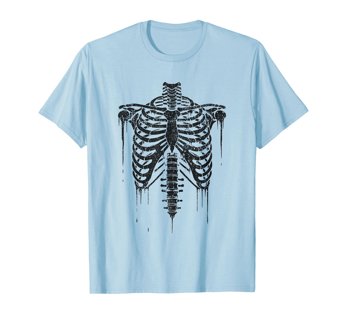 Grunge Skeleton Ribcage Dripping Bones Design T-Shirt