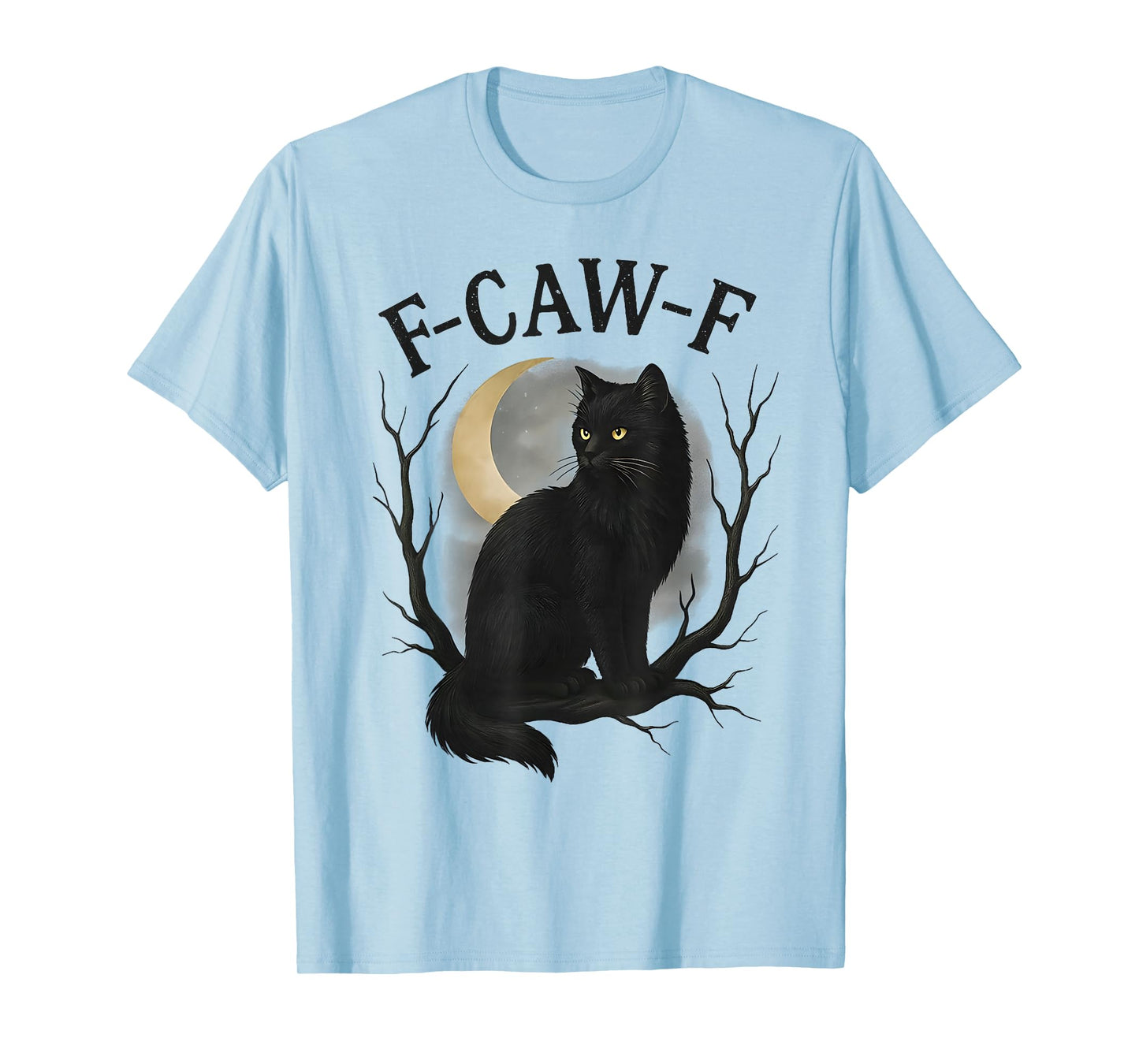 Funny Halloween Black Cat F-CAW-F Cat Lovers Meow Meow T-Shirt