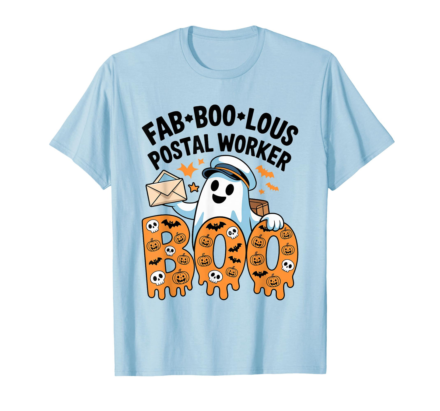 Fab Boo Lous Postal Worker Halloween Ghost Postal Worker T-Shirt