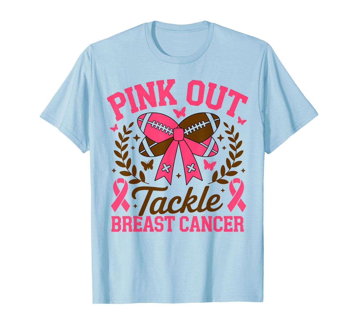 Tackle Breast Cancer Pink Out American Football Awareness T-Shirt