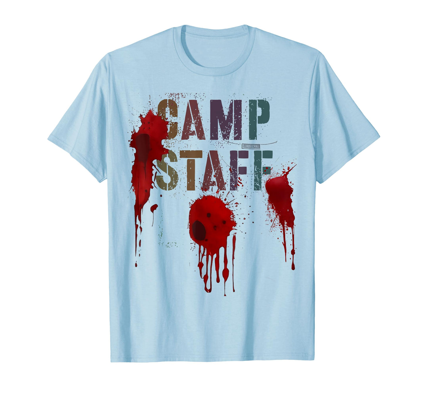 Funny CAMP STAFF Summer Campsite Camping Staff Bloody T-Shirt for Men Women