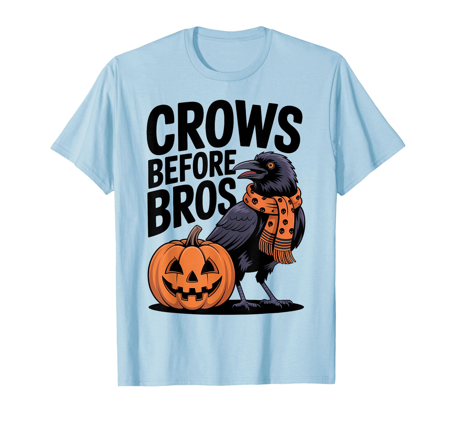 Cute Crow with Pumpkin Funny Halloween T-Shirt