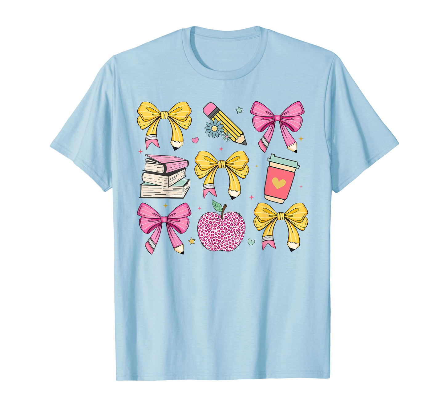 Apple Coquette Bow Books First Day Of School Back To School T-Shirt