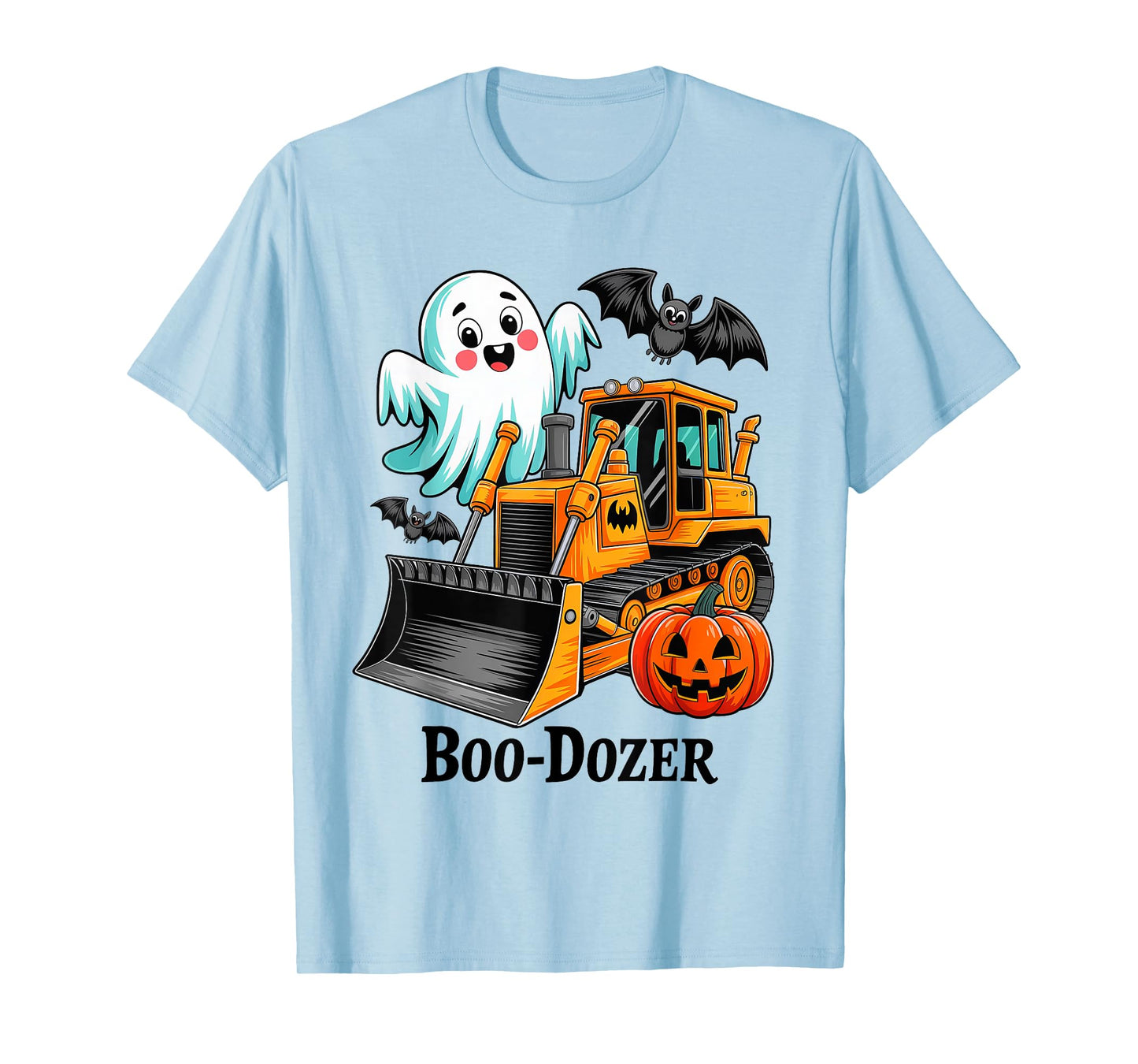 Halloween Bulldozer Construction Trucks Ghost Halloween Kids T-Shirt