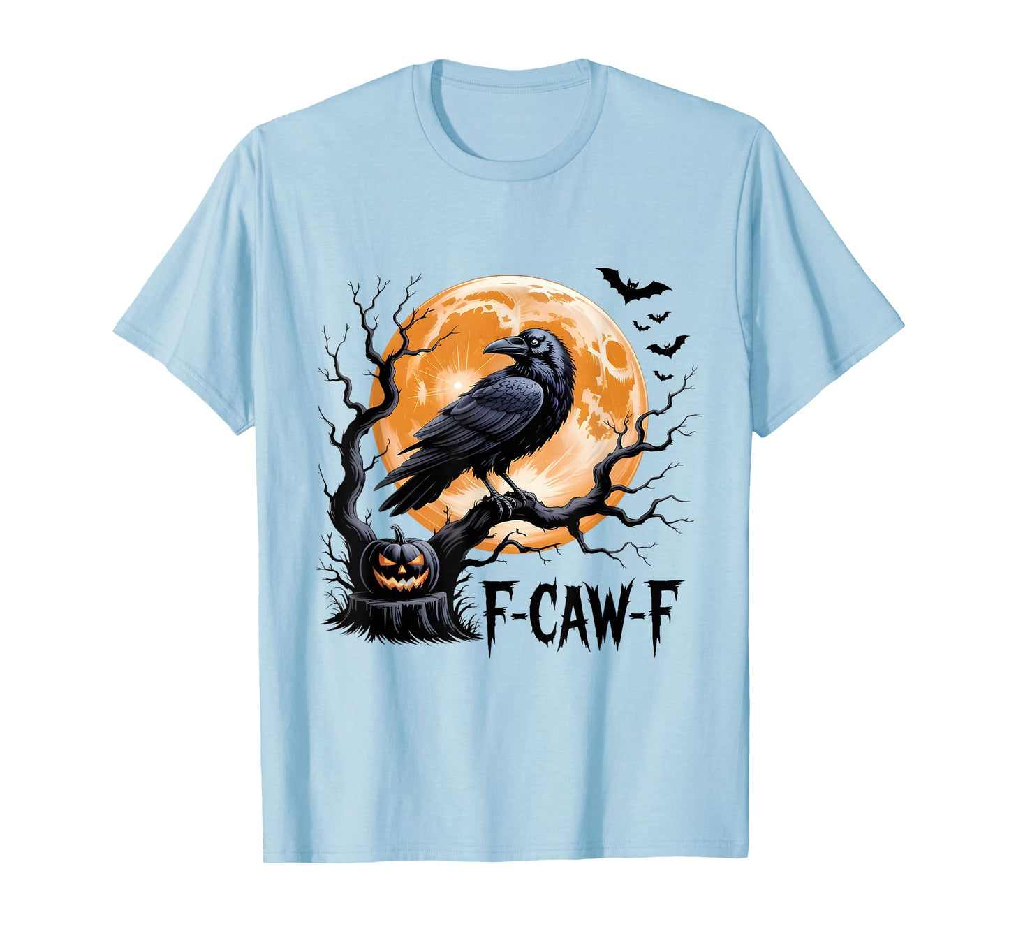 F-Caw-F Black Crow Pun Funny Bird Cawing Grunge Halloween T-Shirt