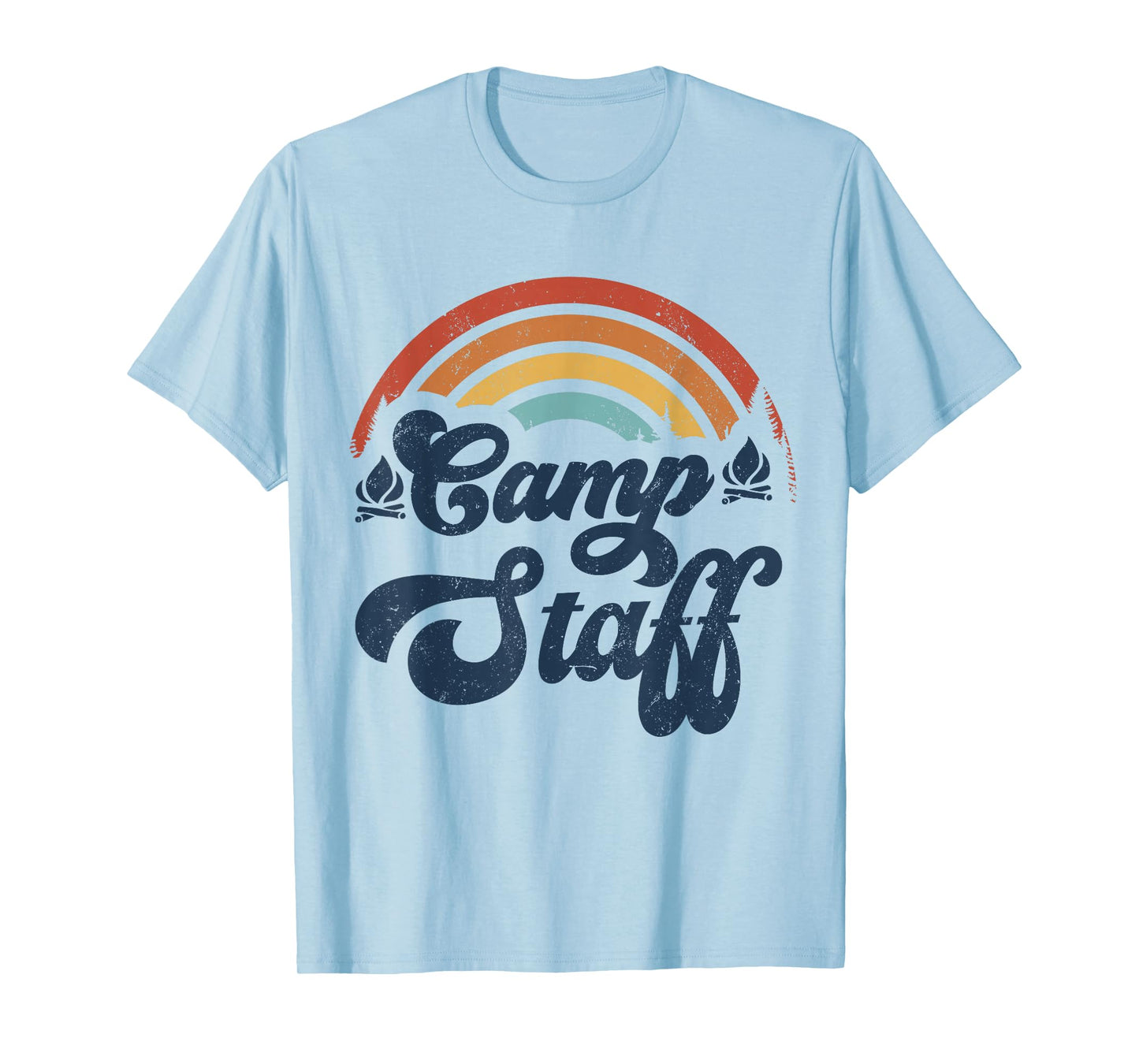 Summer Camp Counselor Staff Groovy Rainbow Camp Counselor T-Shirt