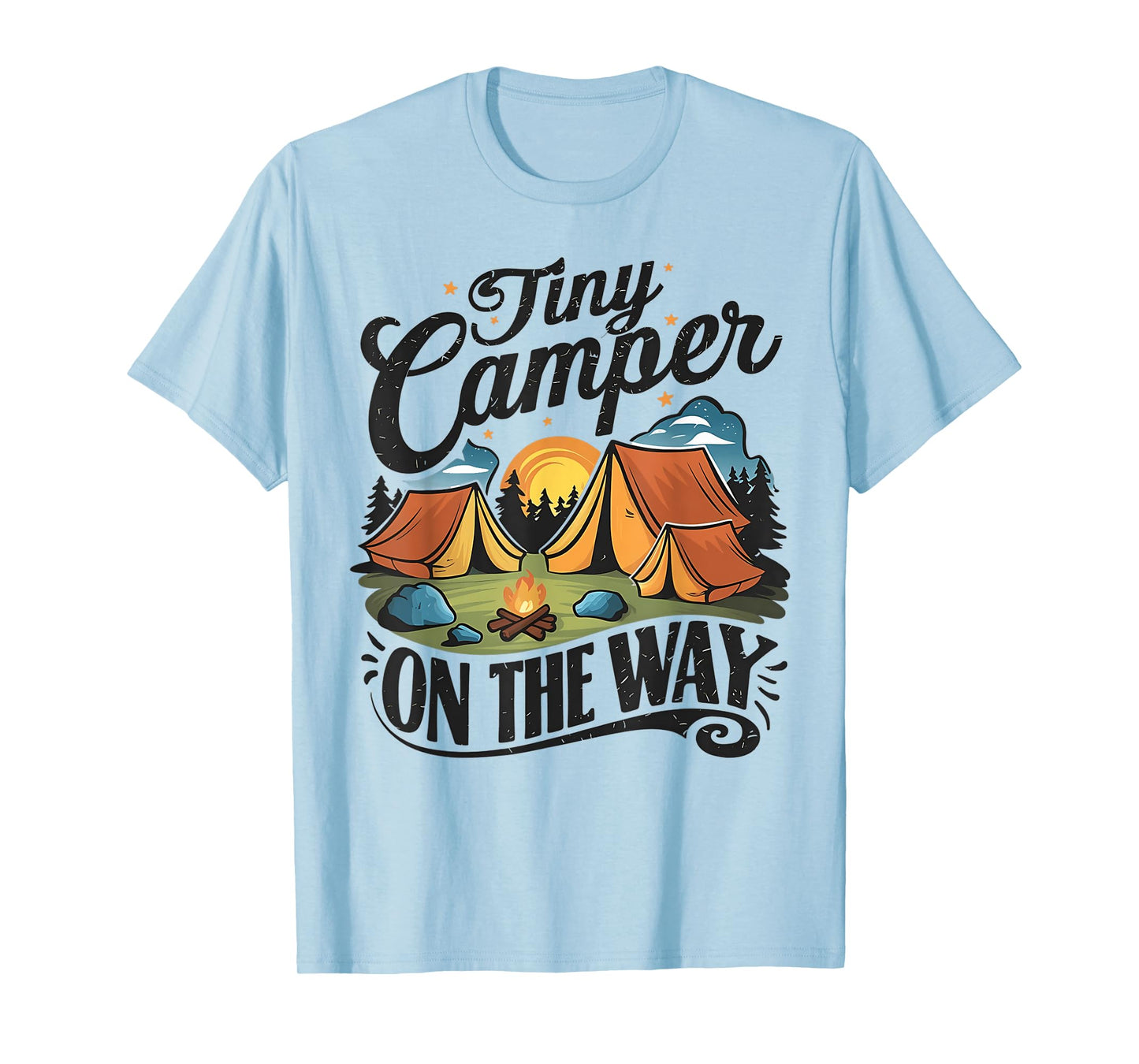 Tiny Camper On The Way camping lover pregnancy announcement T-Shirt