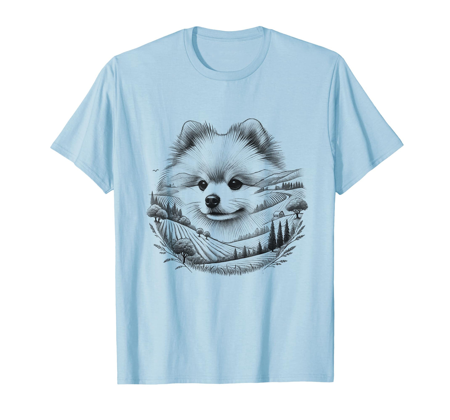 Pomeranian Pom Dog Nature Memorial Design Idea T-Shirt for Men Women