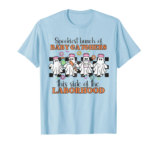 Labor and Delivery Nurse Halloween Ghosts Midwife OB Nurse T-Shirt