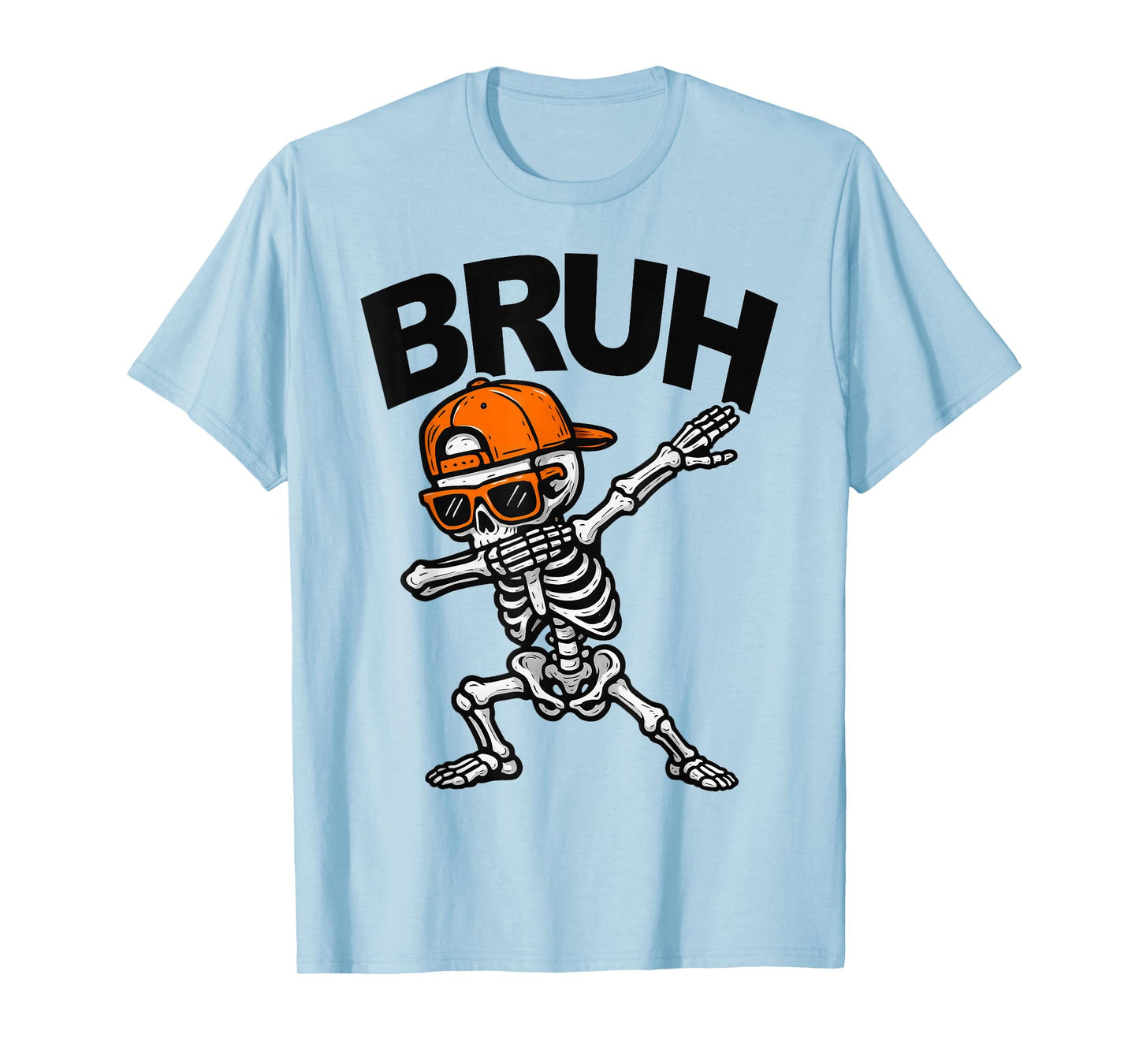Dabbing Skeleton Bruh Halloween Dab Trick Or Treat Boys Kids T-Shirt