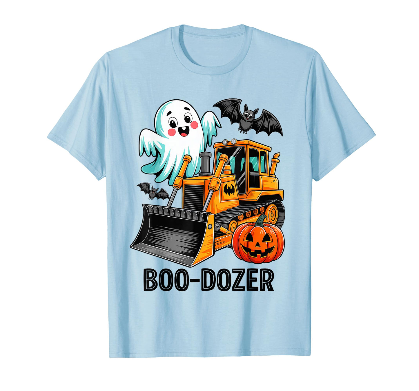 Halloween Bulldozer Construction Trucks Ghost Halloween Kids T-Shirt