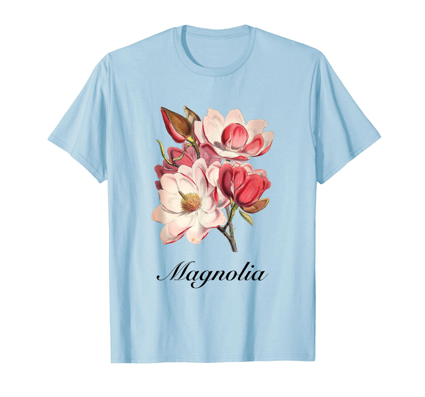 Vintage Magnolia Flower Floral Illustration Blossom Lovers T-Shirt