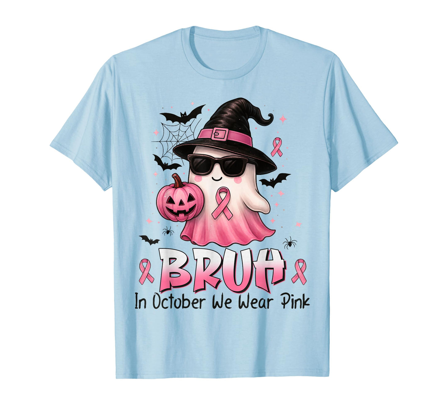 Breast Cancer Shirts for Kids Boys Bruh in October Wear Pink T-Shirt