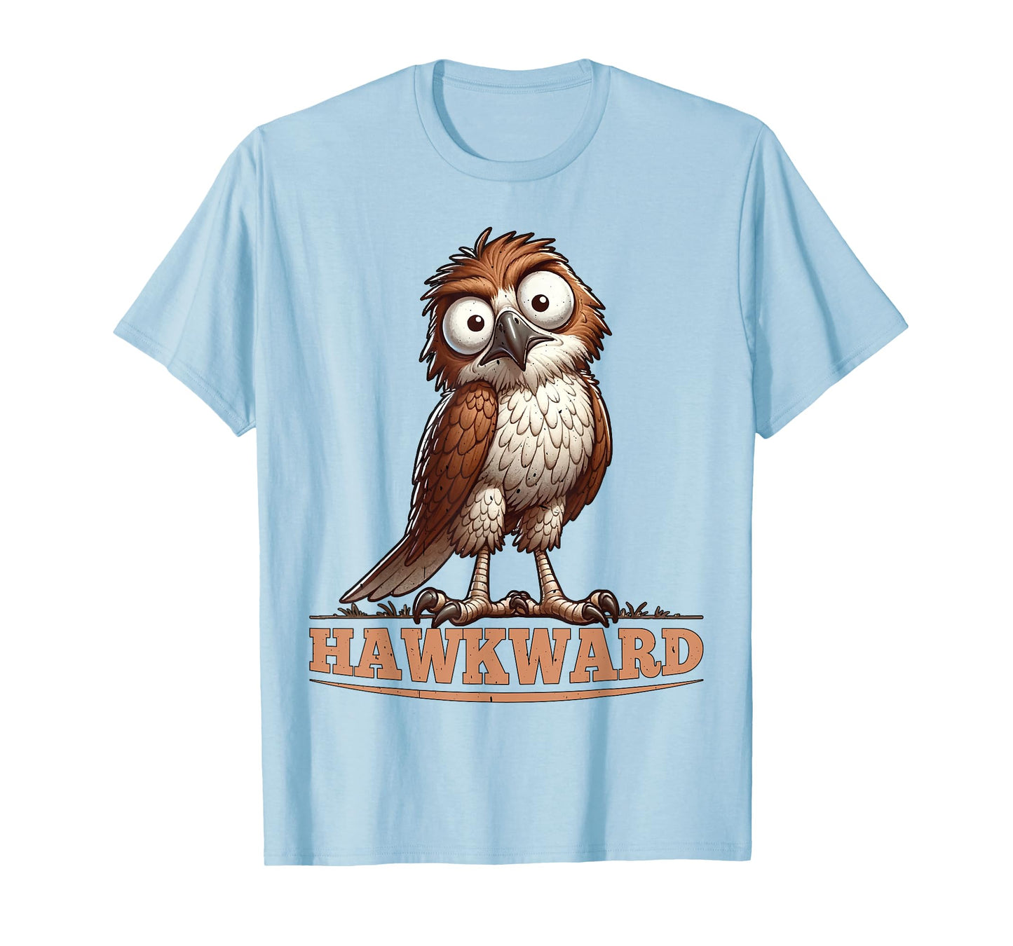 Hawkward Funny Hawk Animal Wildlife Design. T-Shirt