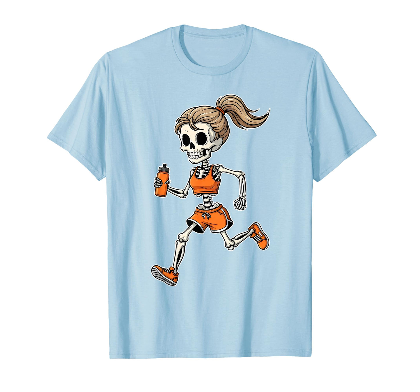 Running Skeleton Halloween Costume Spooky Runner Women Men T-Shirt