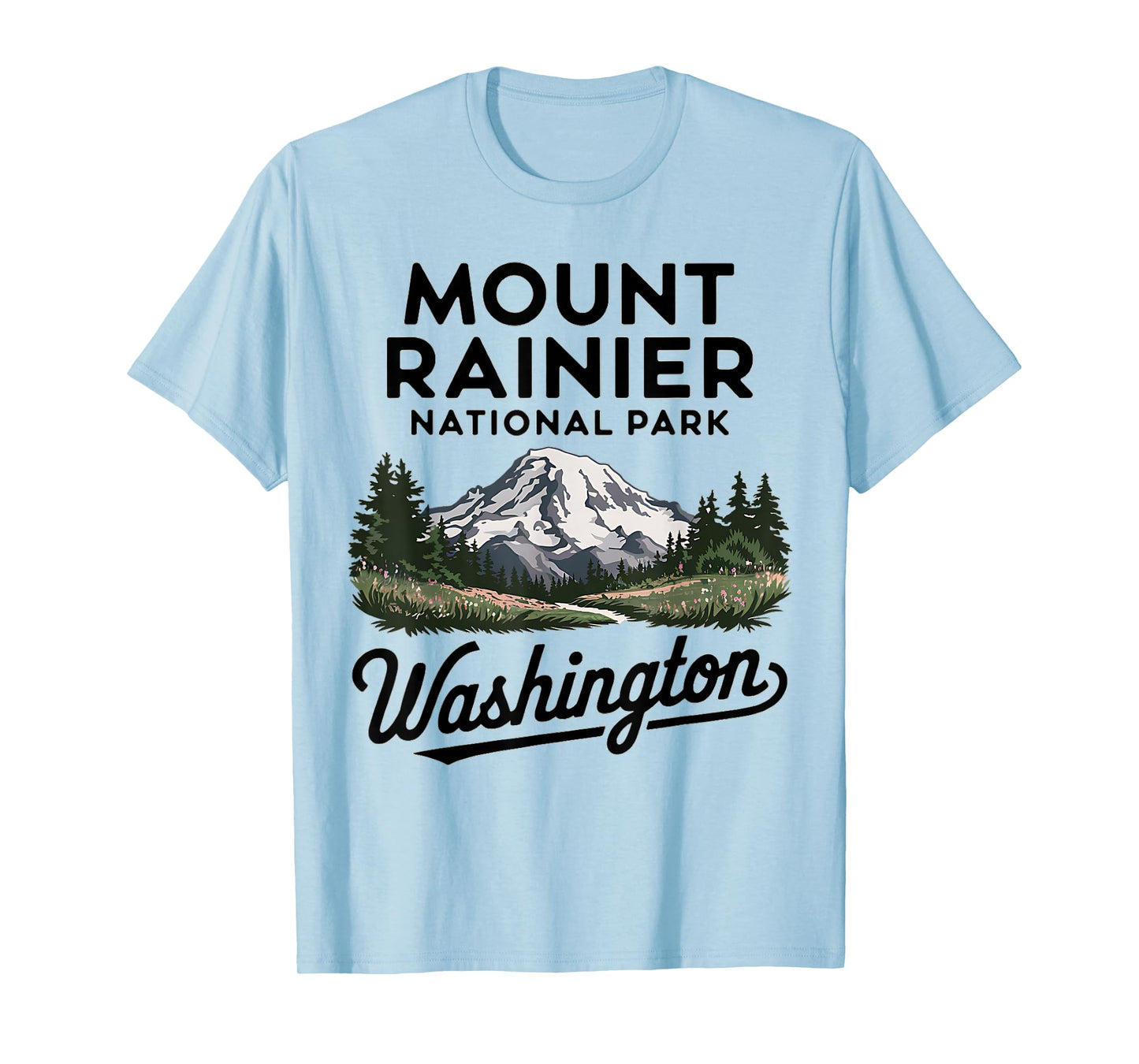 Mountain Landscape Mount Rainier National Park Washington T-Shirt