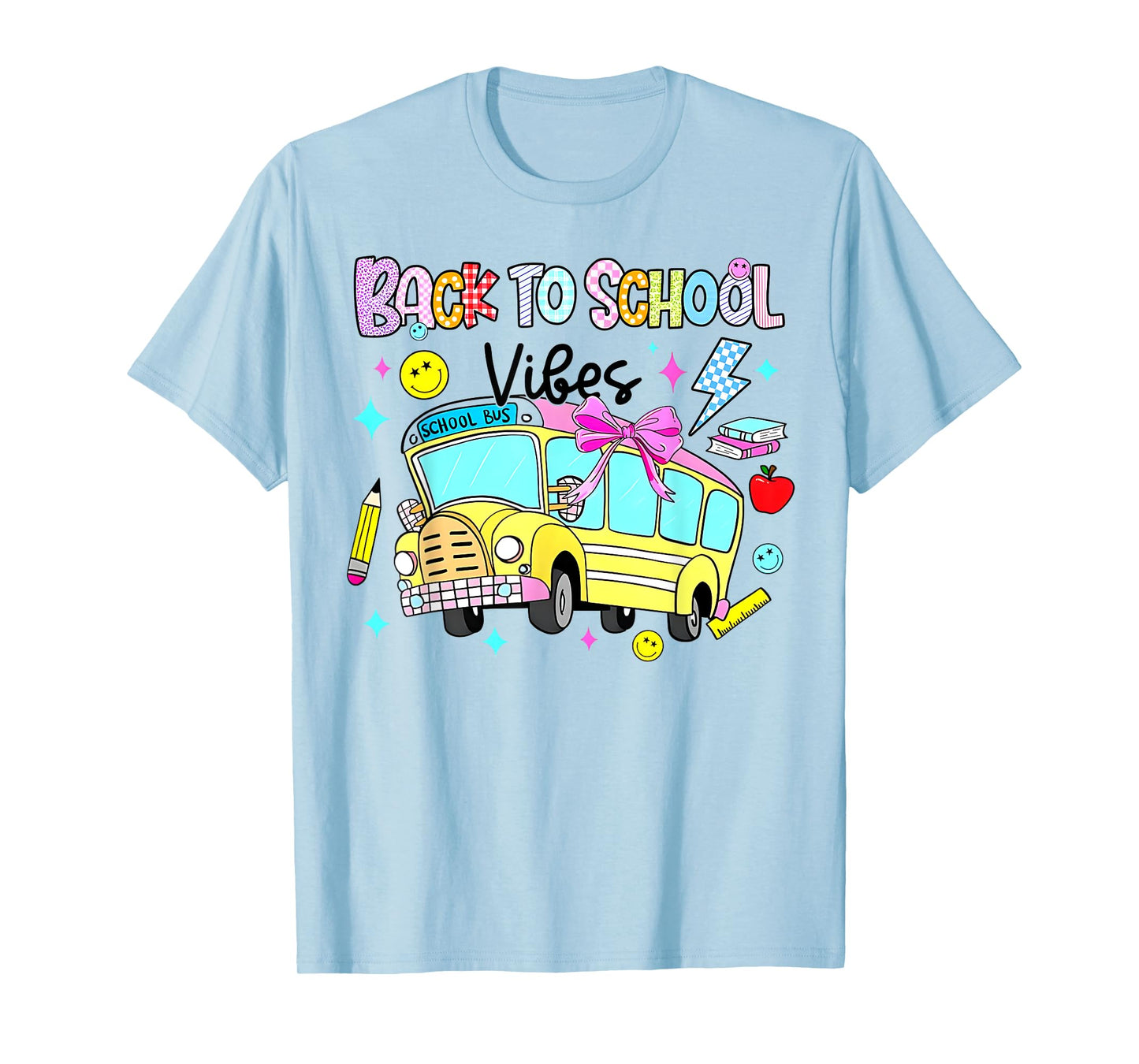 School Bus Back To School Vibes Happy First Day Of School T-Shirt