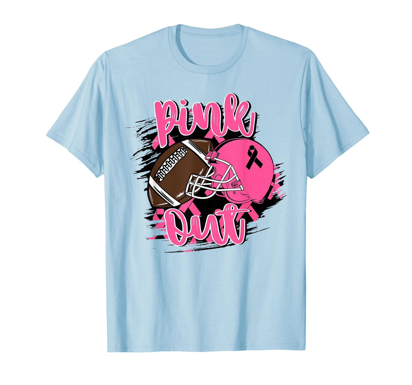 Pink Out American Football Breast Cancer Awareness Warrior T-Shirt