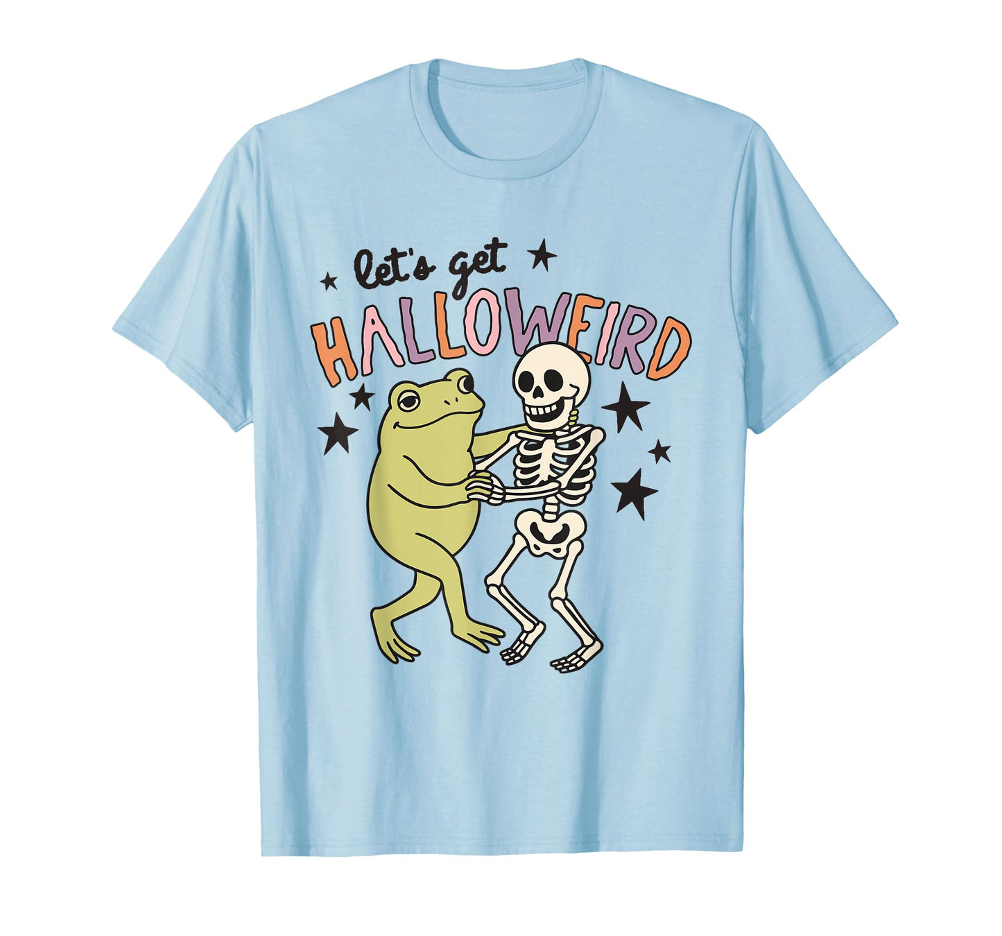 Funny Halloweird Frog and Skeleton Dance Halloween Party Fun T-Shirt