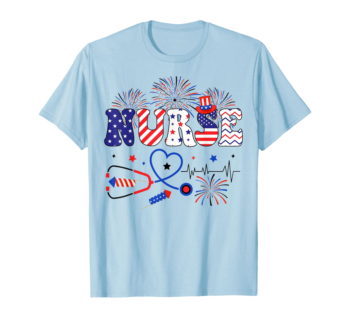 Patriotic Nurse Independence Day American Nurse 4th of July T-Shirt