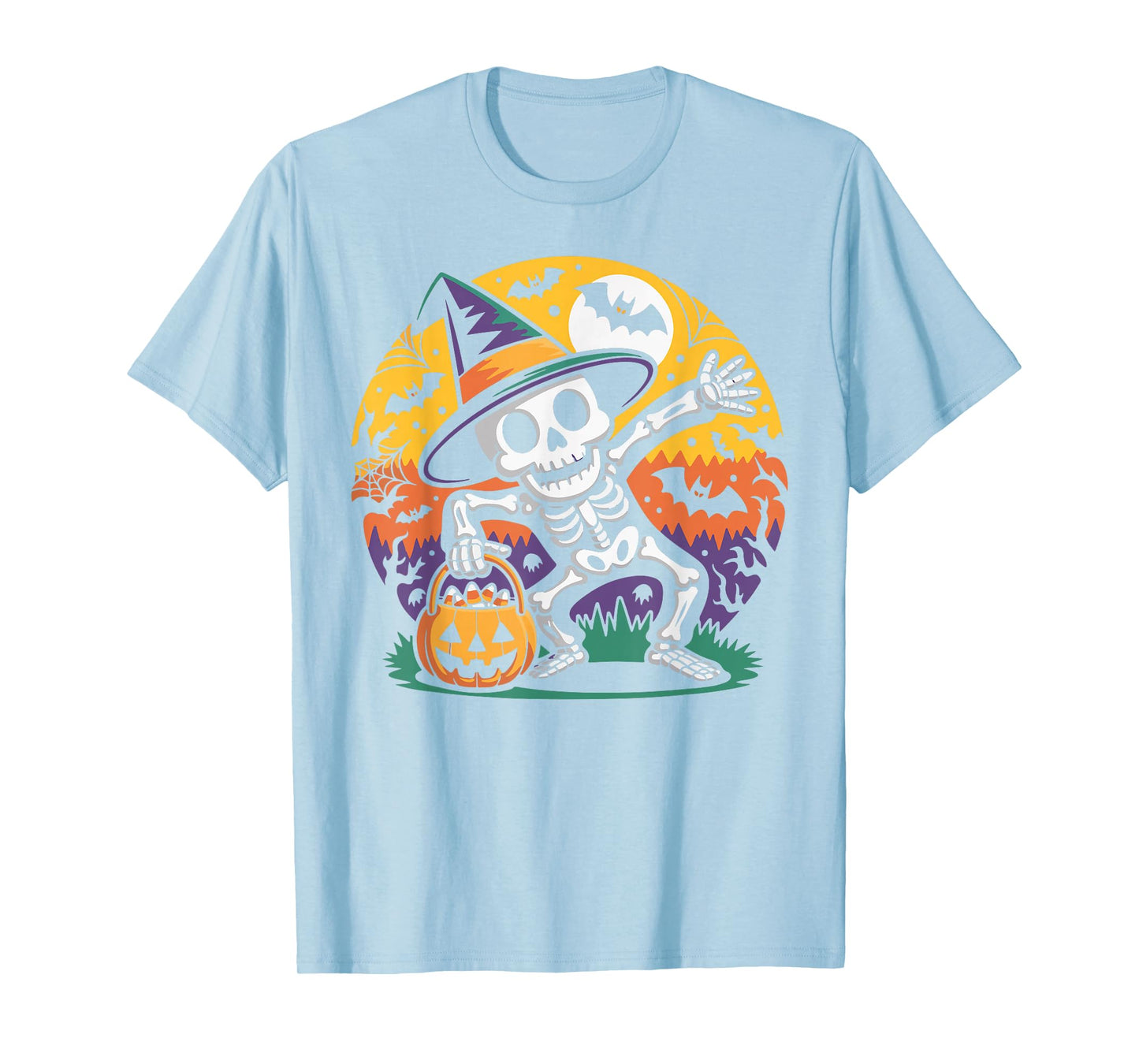 Skeleton Witch Pumpkin Halloween Trick or Treat Costume Boys T-Shirt