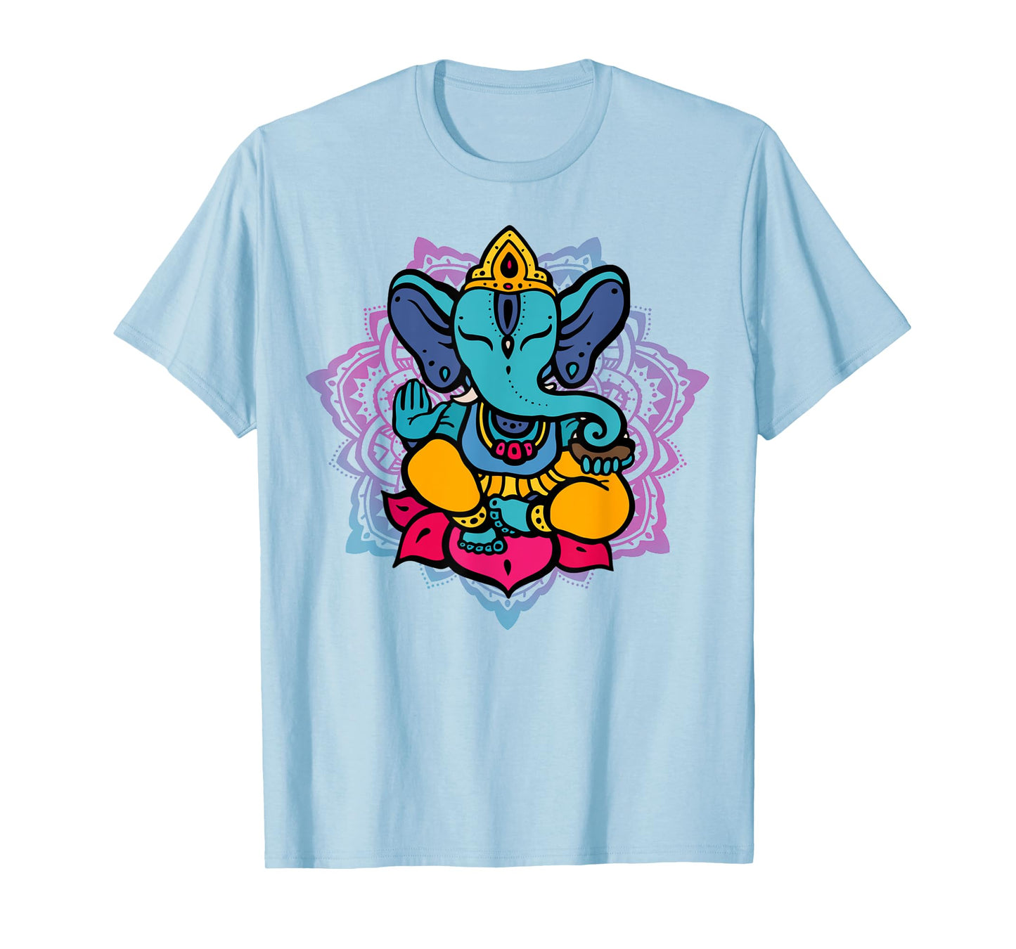 Beautiful Ganesha in Yoga Lotus Meditation Mandala T-Shirt T-Shirt