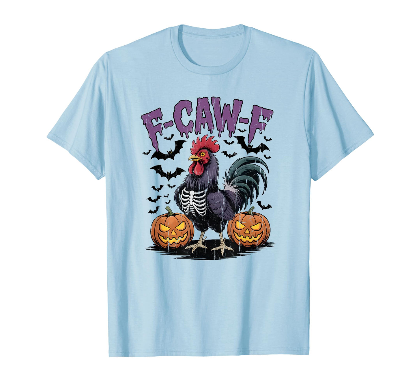 F-Caw-F Rooster, Funny Skeleton Chicken, Funny Halloween T-Shirt