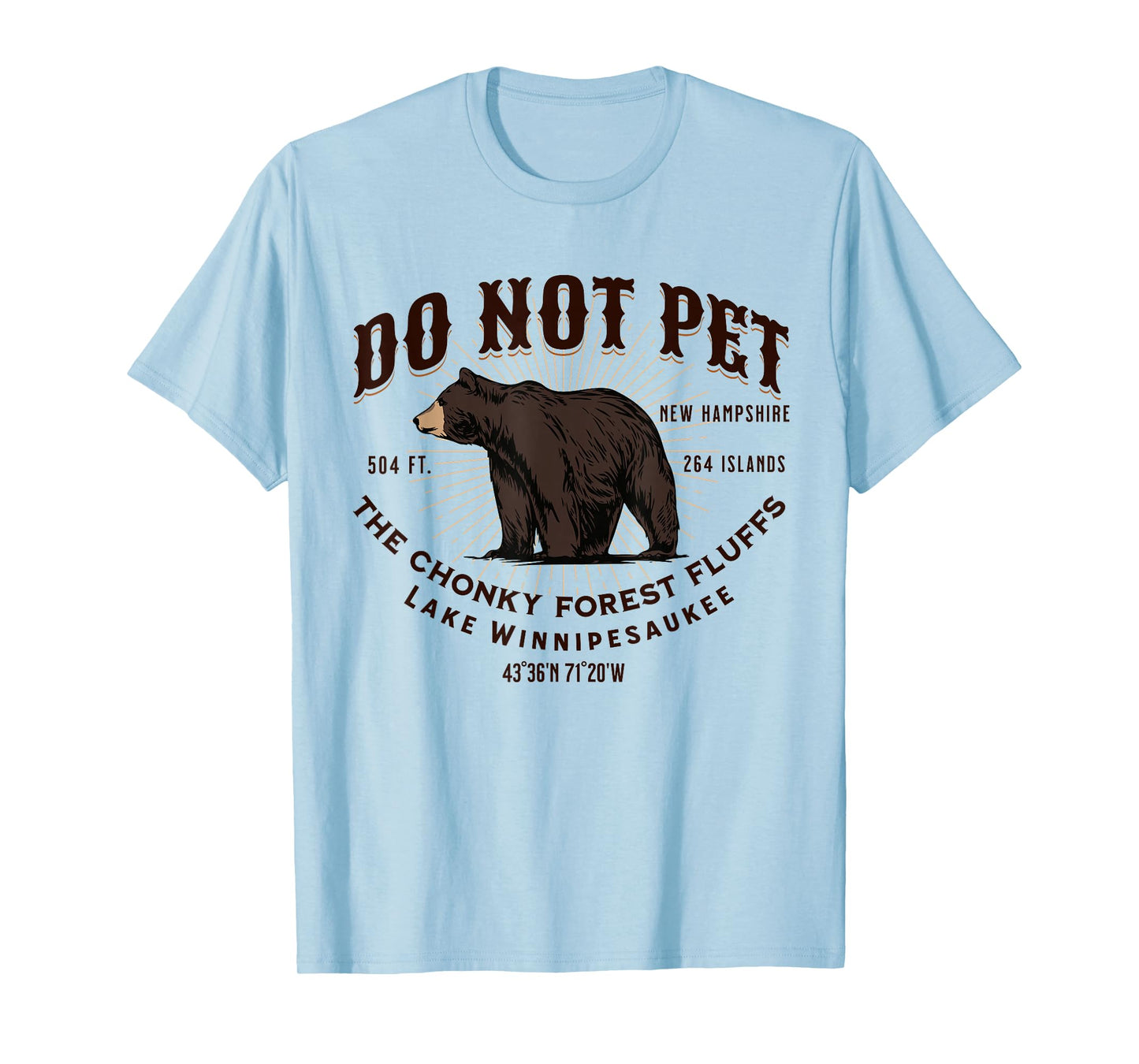Lake Winnipesaukee New Hampshire Black Bear Funny Souvenir T-Shirt