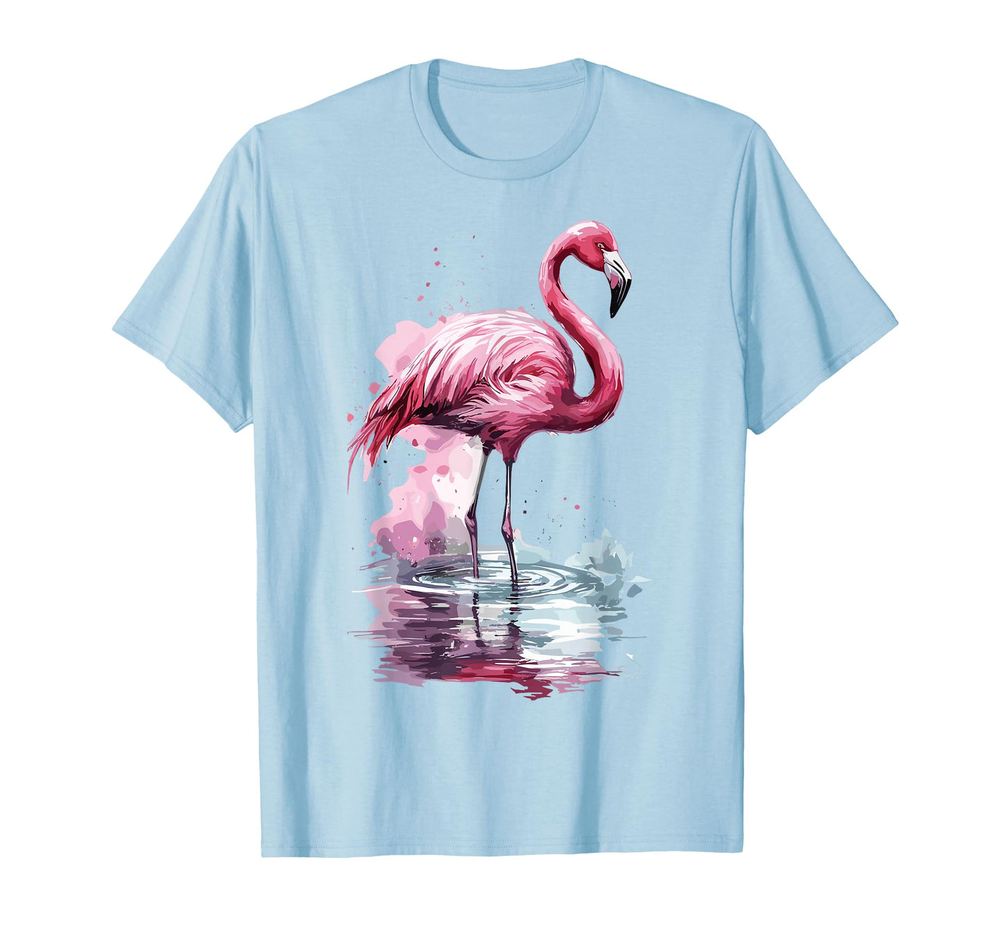 Cute Pink Flamingo Bird Watercolor Cute Flamingo T-Shirt