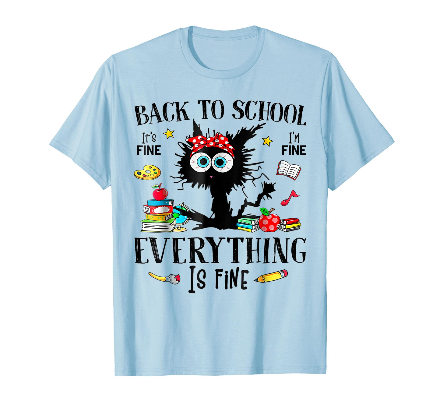 Back To School Frist Day Of School Teacher & Kids Funny Cat T-Shirt