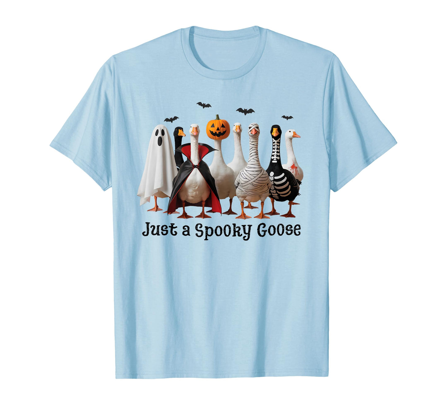 Just a Spooky Goose Funny Halloween Goose Costume T-Shirt