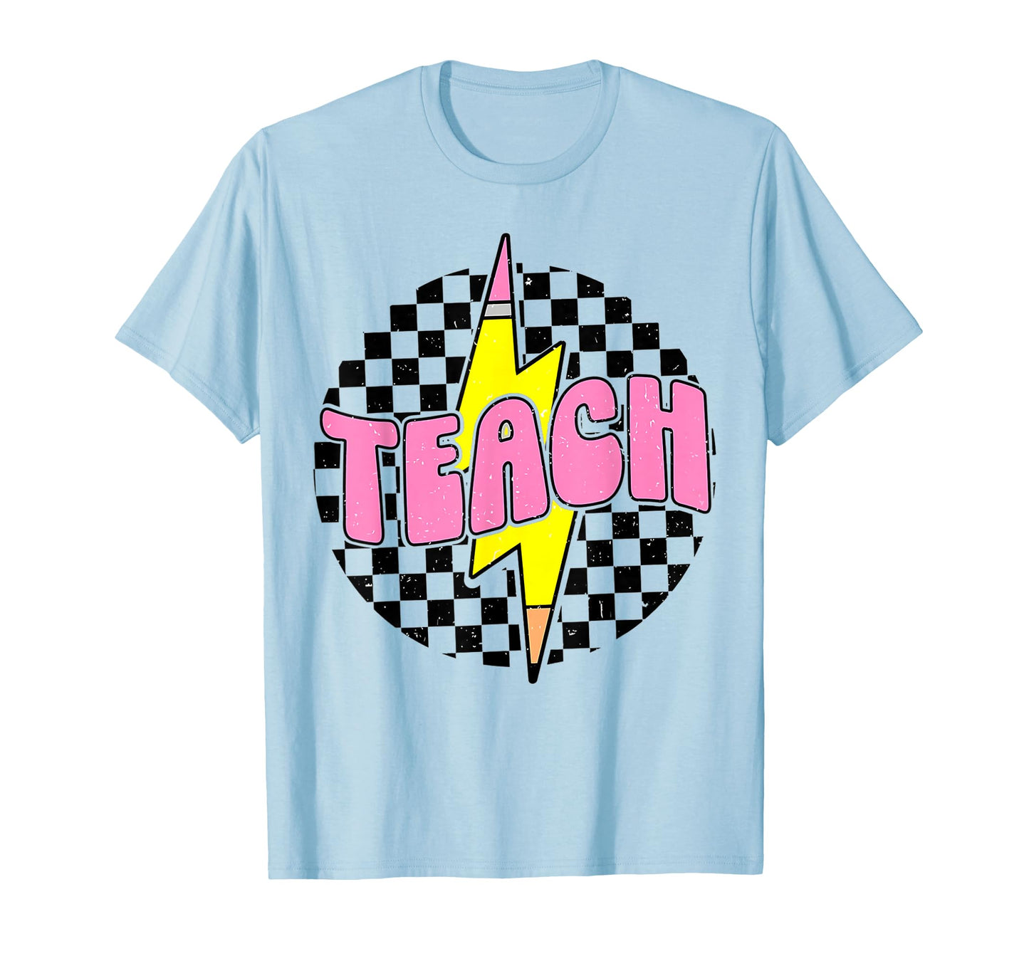 Teach Pencil Lightning Bolt Retro Back To School for Teacher T-Shirt