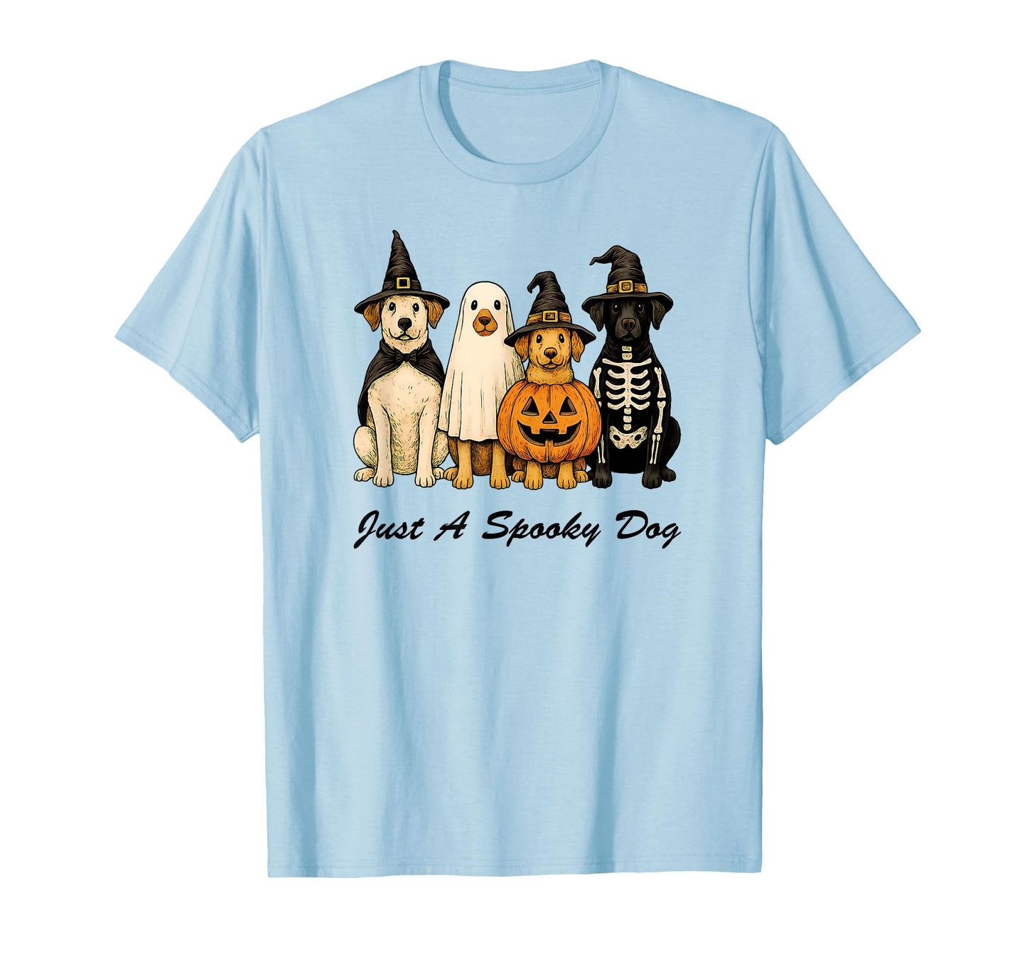 Just A Spooky Dog Halloween Dog Men Women T-Shirt