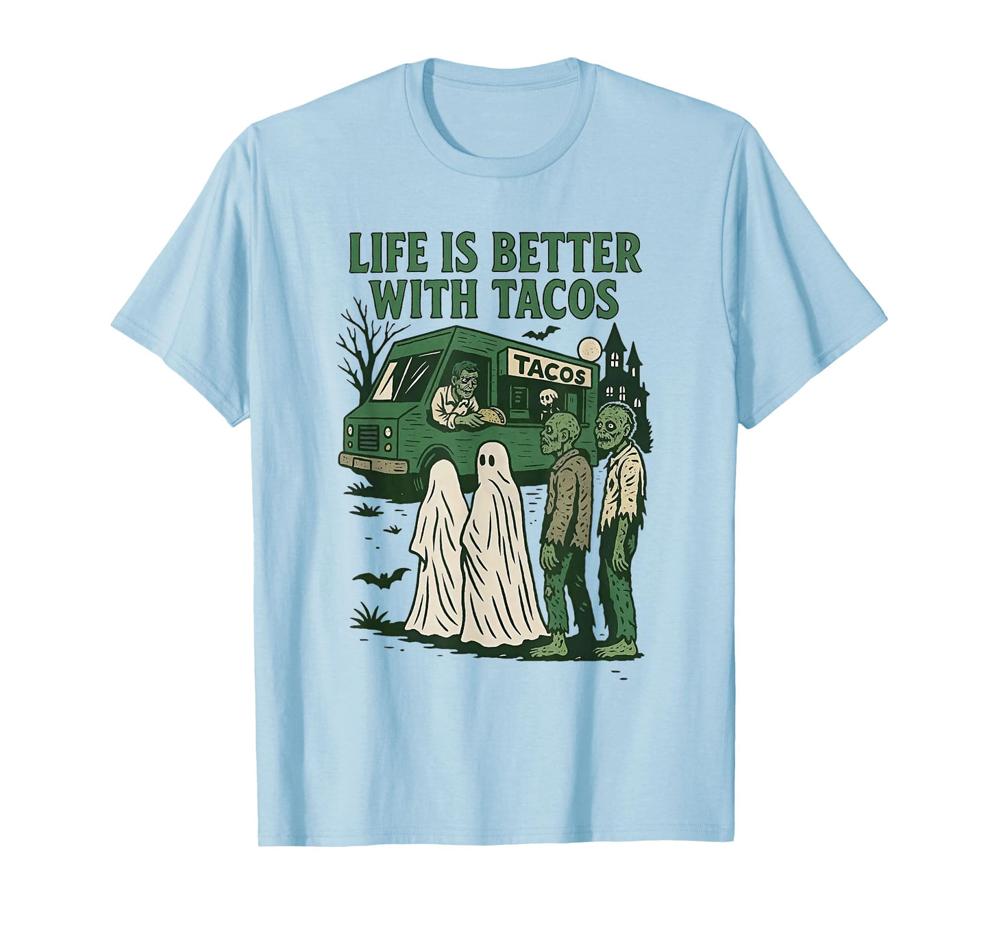 Life is Better with Tacos Funny Zombie Halloween T-Shirt